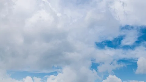 Timelapse footage of clouds moving fast in the blue sky Stock Footage 118485202