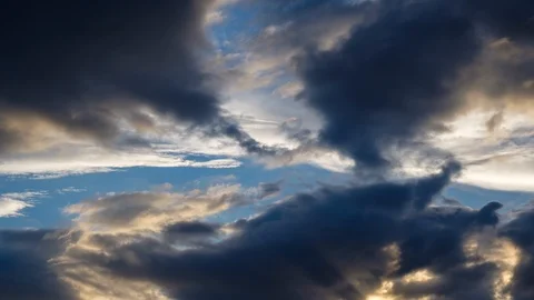 Timelapse footage of clouds moving in the sky at sunset, Tokyo, Japan Stock Footage 96203042