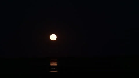 Timelapse footage of full moon night natural background. nighttime landscape of Stock Footage 294615768