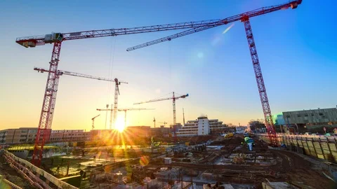 Timelapse footage of a large construction site Stock Footage 103314515