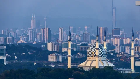 Timelapse footage of Radiant hues of the setting sun adorn the magnificent .. Stock Footage 246428779