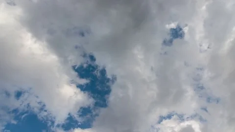 Timelapse footage of silky smooth clouds in the blue sky before sunset Video stock 83103998
