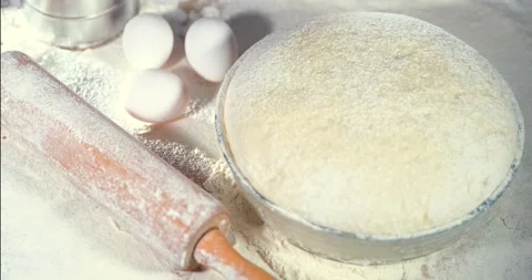 Timelapse footage Timelapse Capturing Yeast Fermenting Dough With Baking Tools I Stock Footage 332235092
