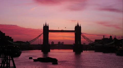 Timelapse footage of Tower Bridge at dusk ,London United Kingdom Stock Footage 59731848