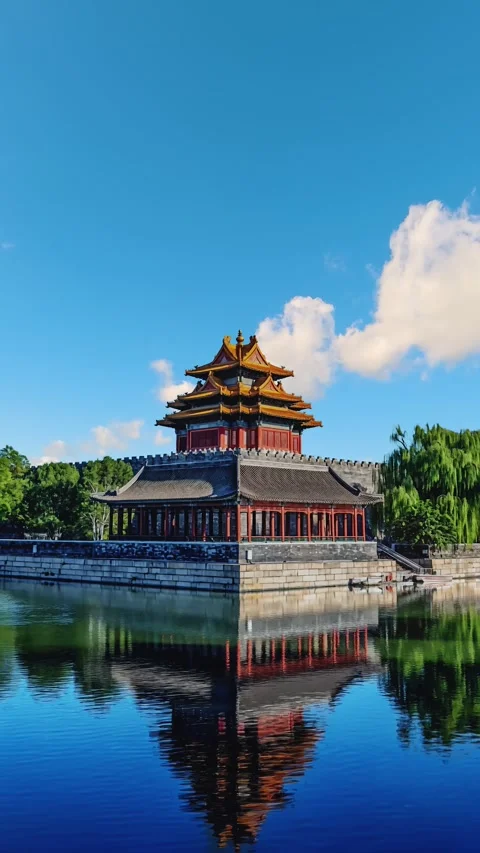 Timelapse of Forbidden City Corner Tower, Beijing Stock Footage 332791746