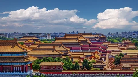 Timelapse of Forbidden City Rooftops Stock Footage 332379322