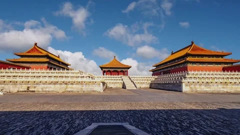 Timelapse of Forbidden City’s Three Main Halls Stock Footage 332728075