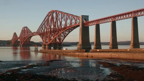 Timelapse - Forth Rail Bridge, Scotland Stock Footage 73927440