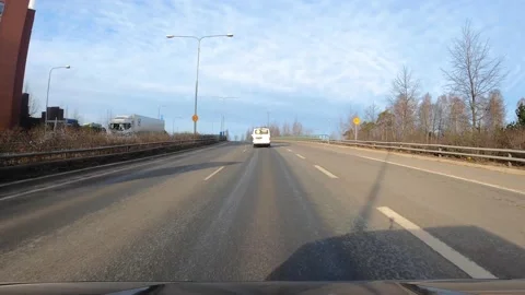 Timelapse FPV of car driving along roads in city of Helsinki, Finland Stock Footage 155065053