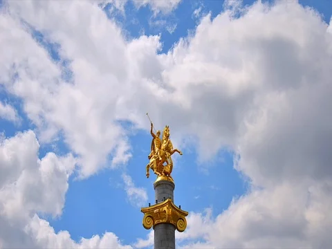 Timelapse of freedom square in georgia Video stock 80325041