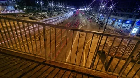Timelapse of a freeway from a bridge Stock Footage 10728239
