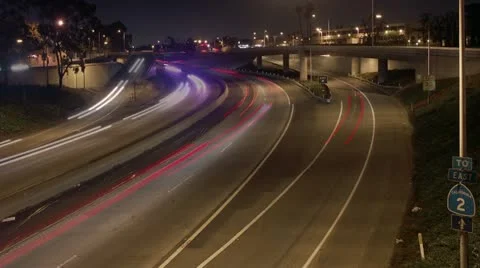Timelapse freeway traffic Stockbeeldmateriaal 11584536