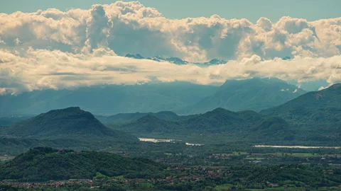 Timelapse of Friuli plain landscape with clouds formation. Stock Footage 157807771