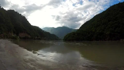 Timelapse at front of river in mountain Stock Footage 220413803