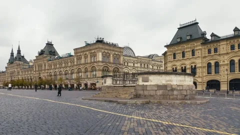 Timelapse of Frontal (Lobnoye) Place on Red Square autumn. Russia, the city of M Stock Footage 252216623