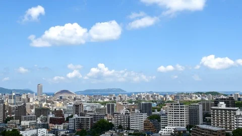 Timelapse of Fukuoka city Stock Footage