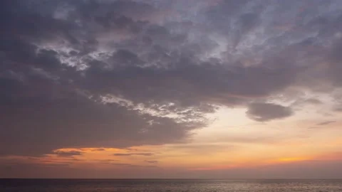 Timelapse full frame sunset sea Island color cloud Phuket Thailand Stock Footage 153377865