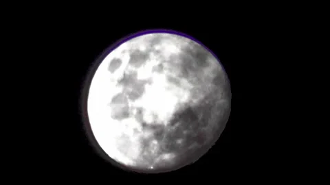 Timelapse of Full moon behind clouds in evening clouds sky Stock Footage 273123602