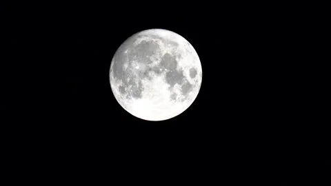 Timelapse with full Moon moving on the black sky Stock Footage 196227637