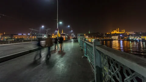 Timelapse Galata Bridge Video stock 38302395