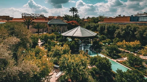 Timelapse of Garden in Marrakesh, Morocco Stock Footage 245448445