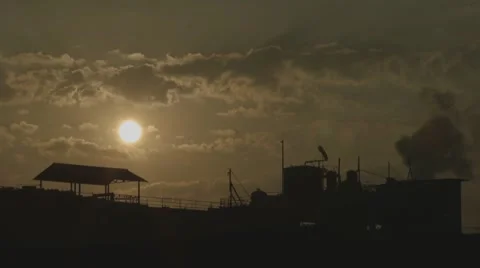 Timelapse of Gas Pollution Stockbeeldmateriaal 55431678