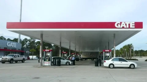 Timelapse of a Gate Gas Station Stock-Footage 70211798