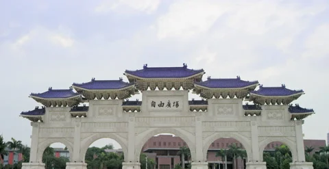Timelapse of Gate of Integrity, Liberty Square Main Gate, Taipei, Taiwan Stock Footage 202263020