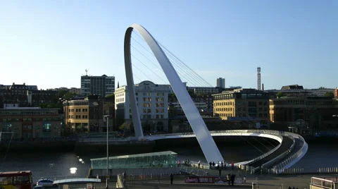 Timelapse of Gateshead Millennium Bridge Stock Footage 63114071