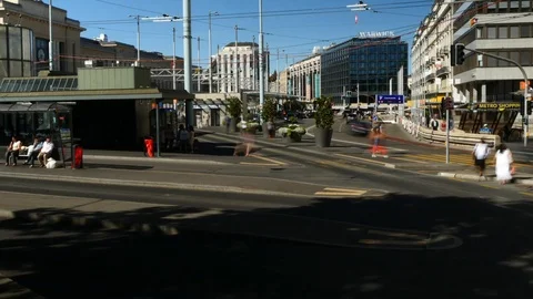 Timelapse Geneva Cornavin Station Stock Footage 93400441