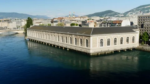 Timelapse Geneva Rhône River Stock Footage 93400448