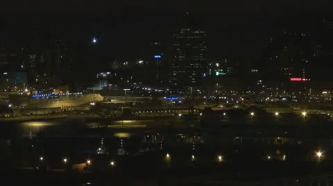 Timelapse of Genoa main road by night, Italy Stock Footage