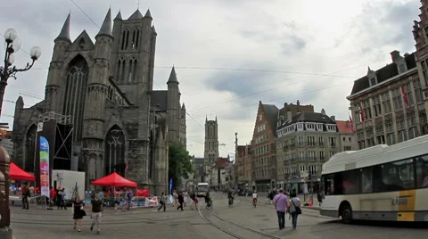 Timelapse of Gent, Belgium Stock Footage 8666288