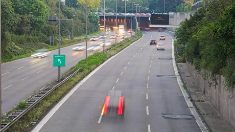Timelapse of german highway with traffic at Cologne, Germany Stock Footage 80323736