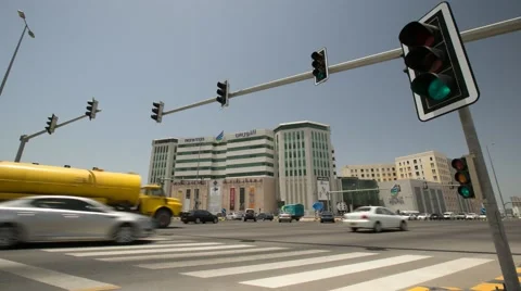 Timelapse of Ghrubrah Street junction next to Muscat Grand Mall Stock Footage 45196360