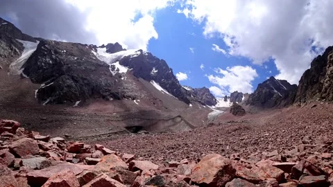 Timelapse of a glacier high in the mountains. Video stock 159478248