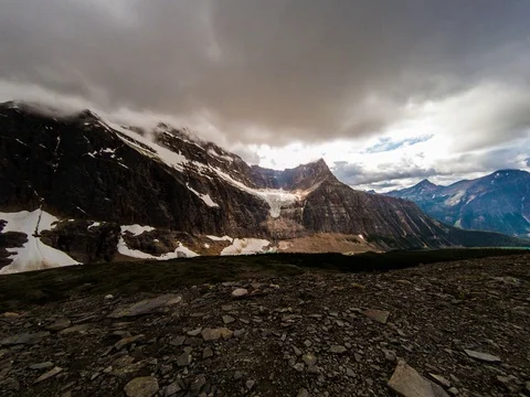 Timelapse of glacier on Mount Edith Stock Footage