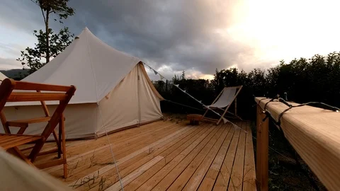 Timelapse Glamping Stock Footage 122464806
