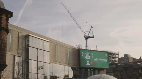 Timelapse Glasgow's St Enoch Square Billboard Afternoon Sun Timelapse UNGRADED Stock-Footage 86358981