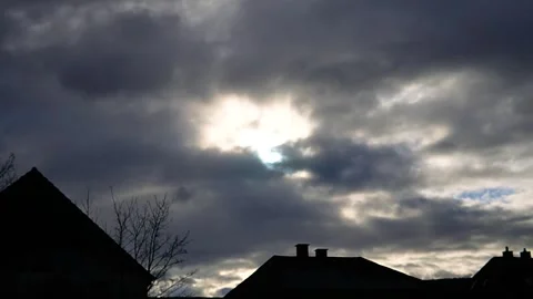 A timelapse of a gloomy dark sky with clouds. Stock Footage 300474023