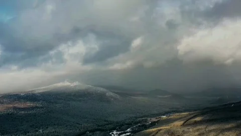 Timelapse gloomy mountain Robin Stock Footage 124222422