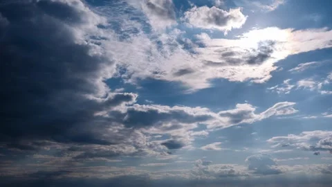Timelapse of God Rays Piercing Through Dark Clouds Stock Footage 311435821