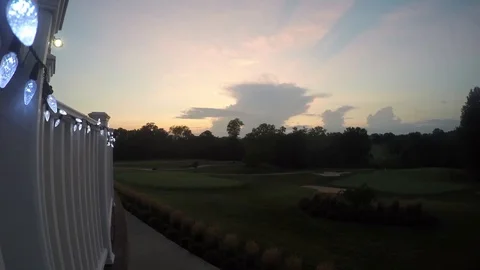 Timelapse Golf Course Sunset Stock Footage 87094223