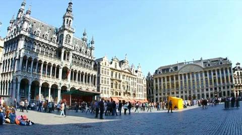 Timelapse of Grand Place in Brussels Stock Footage 7131289