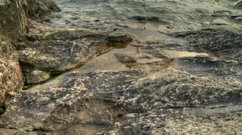 Timelapse granite shore. Видео 10877057