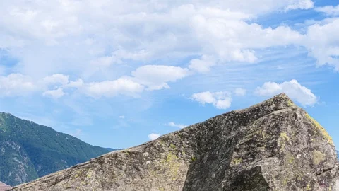 Timelapse of granite stone and clouds Video stock 123792177