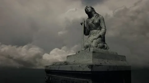Timelapse grave statue Stockbeeldmateriaal 11607437