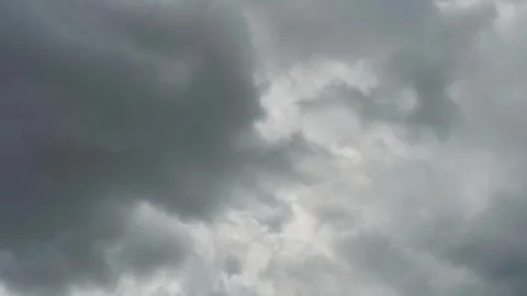 Timelapse gray clouds close-up. Rainy clouds gather before the rain Stock Footage 309466434