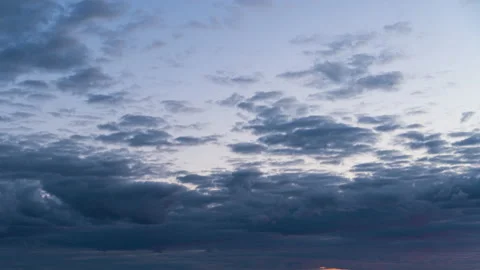 Timelapse Gray Rainy Clouds Float Across the Dark Sky on a Cloudy Day Stock Footage 212675531