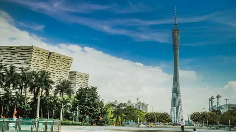Timelapse of Guangzhou Tower Stock Footage 71055858